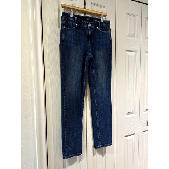 J. Jill Denim Weekender Dark Wash Slim Straight Leg Stretch Jeans 6 - Picture 8 of 11